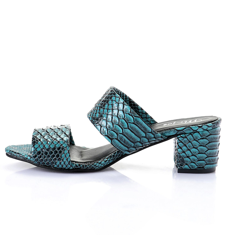 Snake Print Heeled Slipper