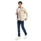 Beige Attached Hoodie Gabardine Jacket