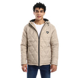 Beige Waterproof Hooded Jacket