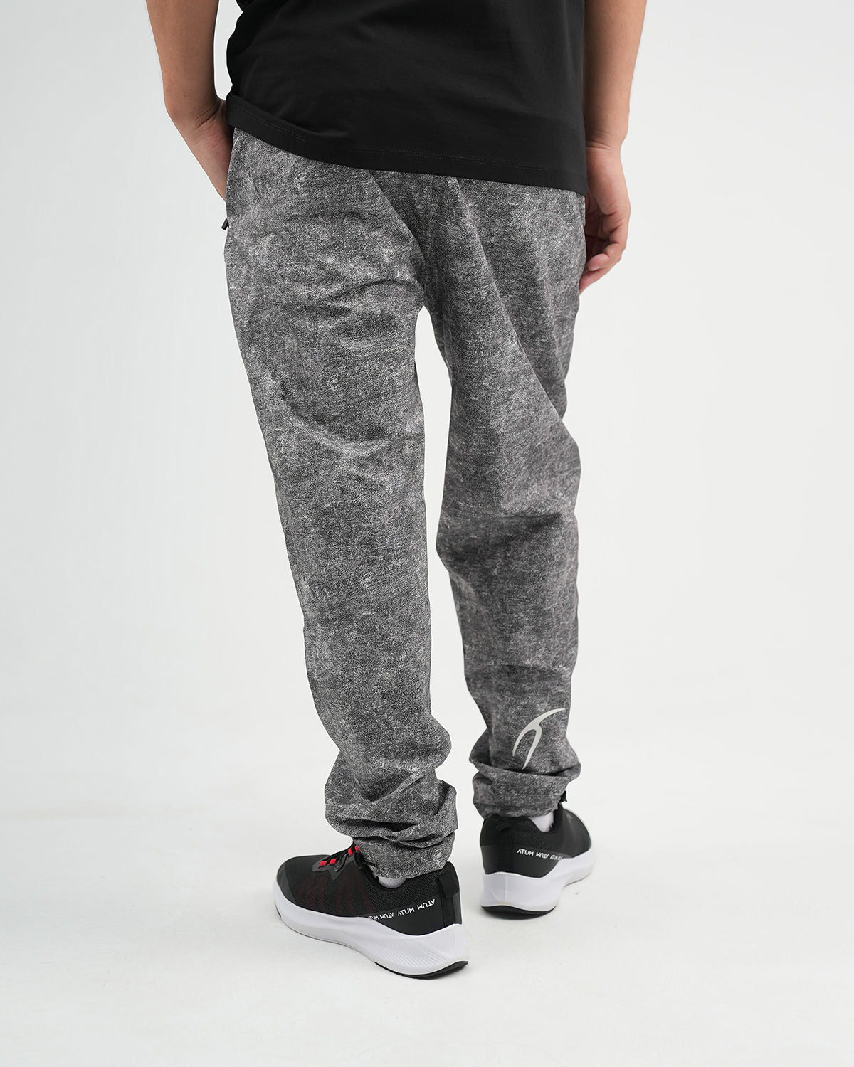 ATUM| Printed Cinchable Hems Men's Pants - Black