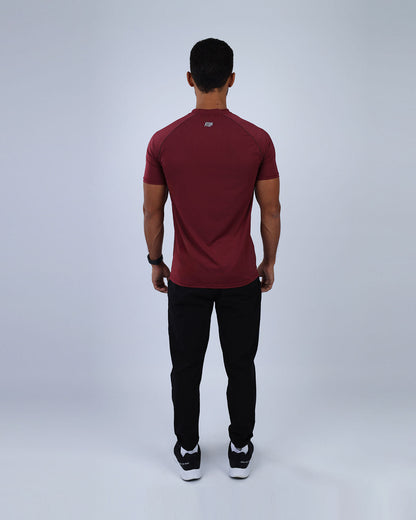 Burgundy Dri-Fit Short-Sleeve Fitness Top
