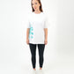 ATUM| Oversized Splash Women's T-Shirt - White With DarkTurquoise panting 