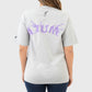 ATUM| Oversized Splash Women's T-Shirt - Gray With Violet print