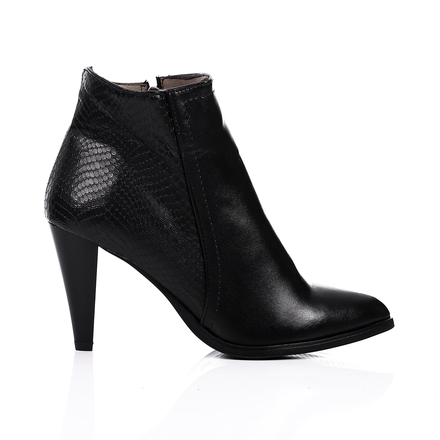 Black High Heels Simple Ankle Boots