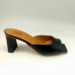 Black Open Toecap Shape Heeled Slipper