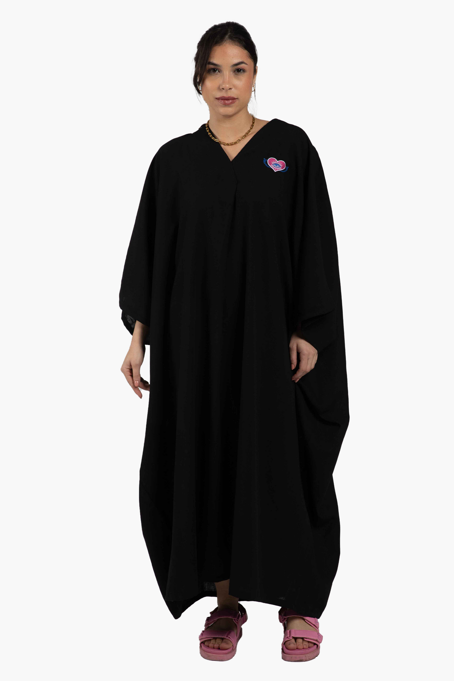 Deep V-Neck Abaya