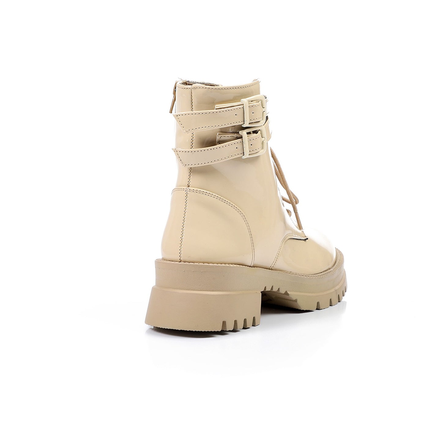 Beige Double Closure Plain Verneh Boots