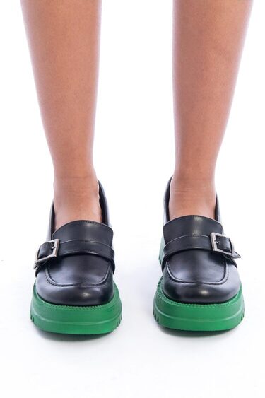 Black Chunky Loafer Shoes