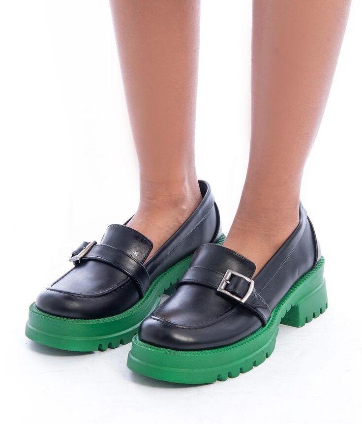 Black Chunky Loafer Shoes