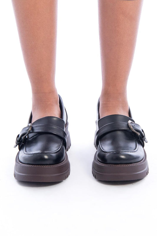 Black*Brown Chunky Loafer Shoes