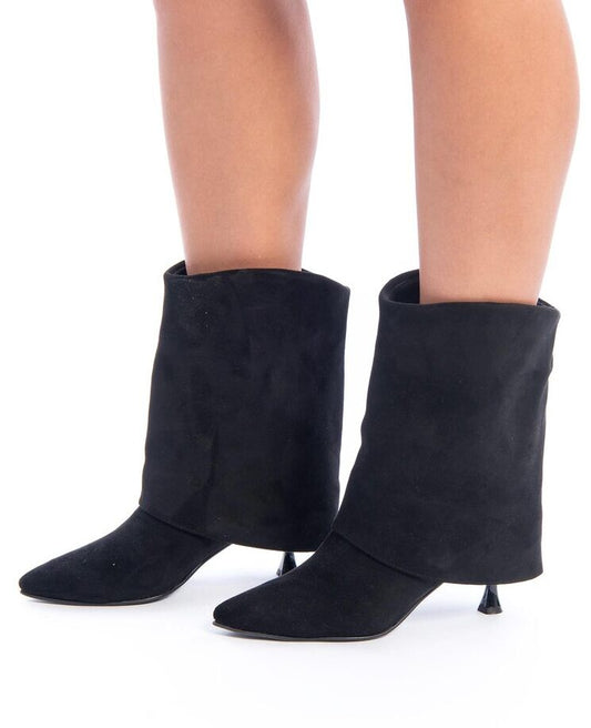 Black Suede Half Boots