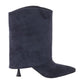 Navy Suede Half Boots