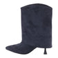 Navy Suede Half Boots