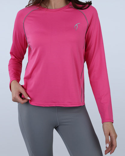 Fuchsia Slim Long Sleeve Sports Top