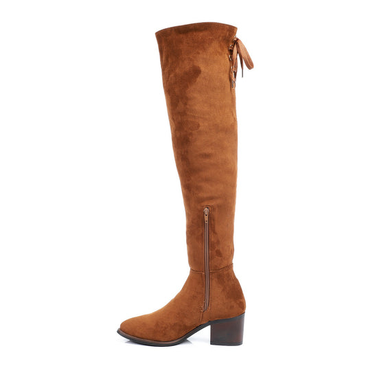 Havana Velvet Heeled Over The Knee Boot