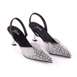 Black Soiree Rhinestones High Heel Shoes