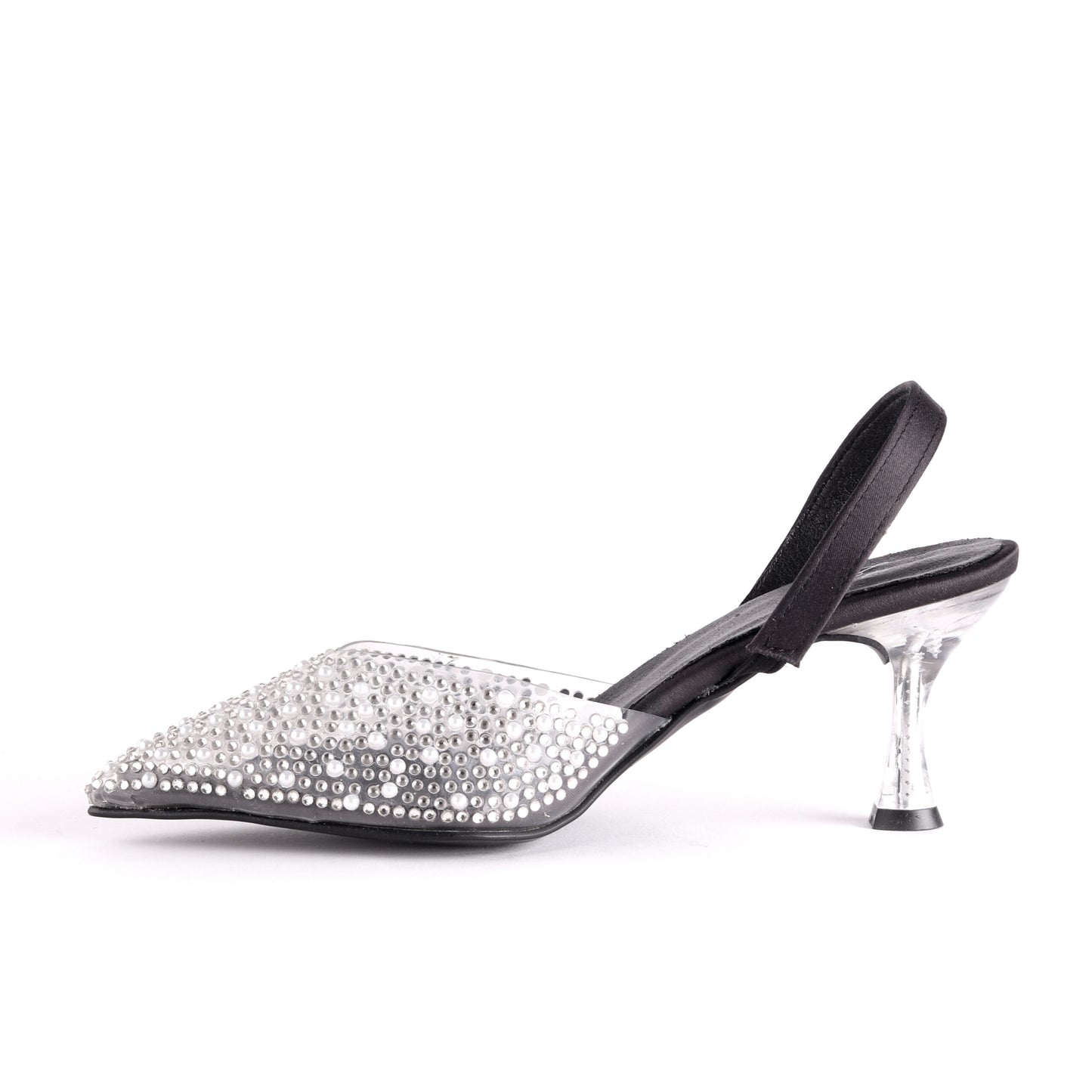 Black Soiree Rhinestones High Heel Shoes