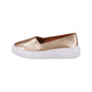 Gold Leather Slip on Shoes