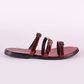 Dark Red Upper Buckle Verneh Flat Slipper