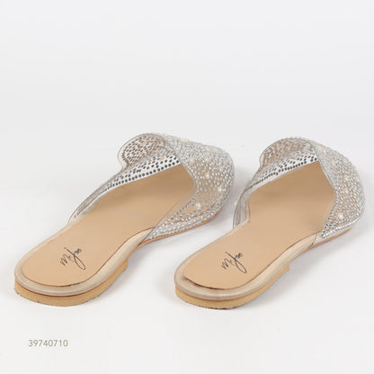 Studded Transparent Flat Mules