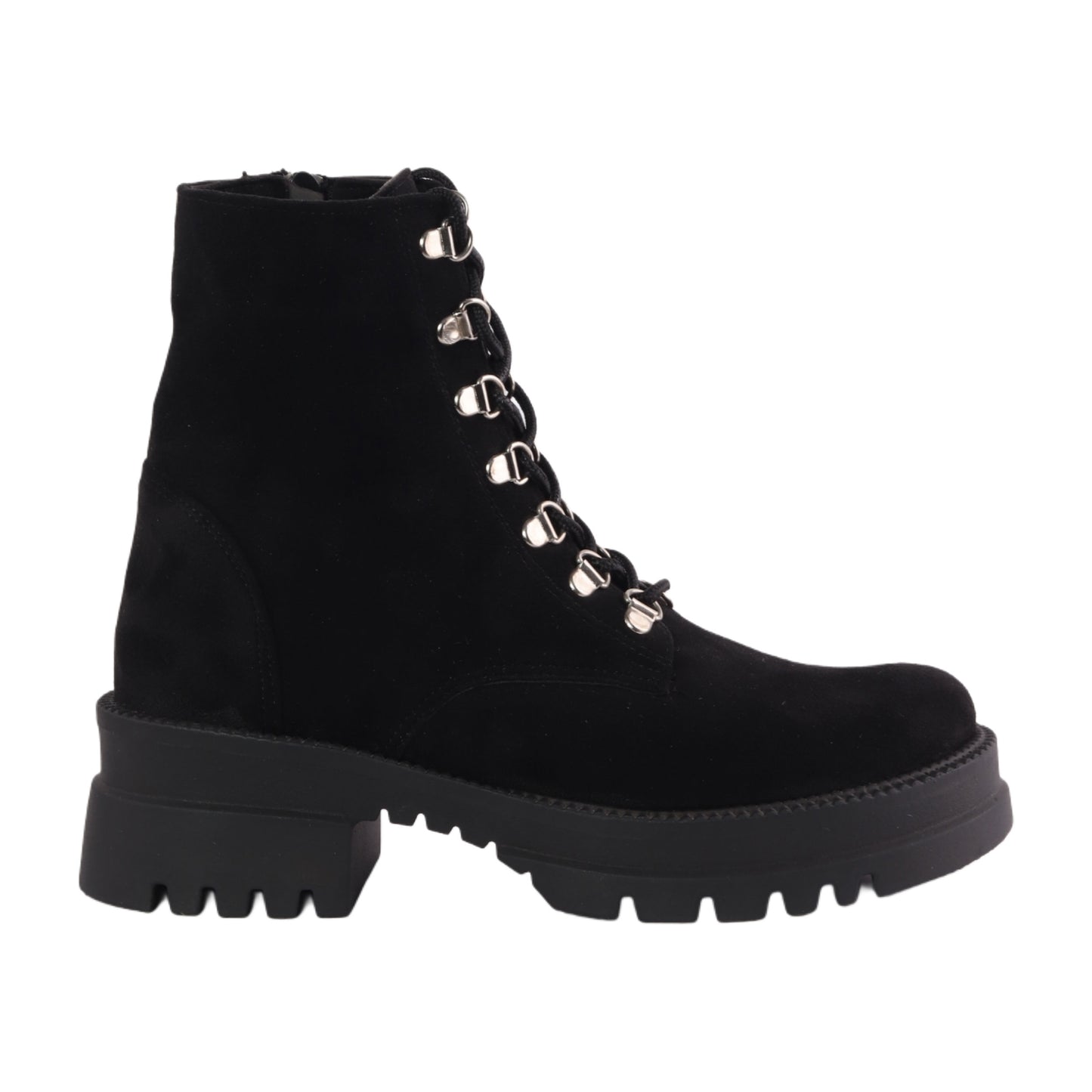 Mr.Joe Suede Half Boot with Front Lace-up