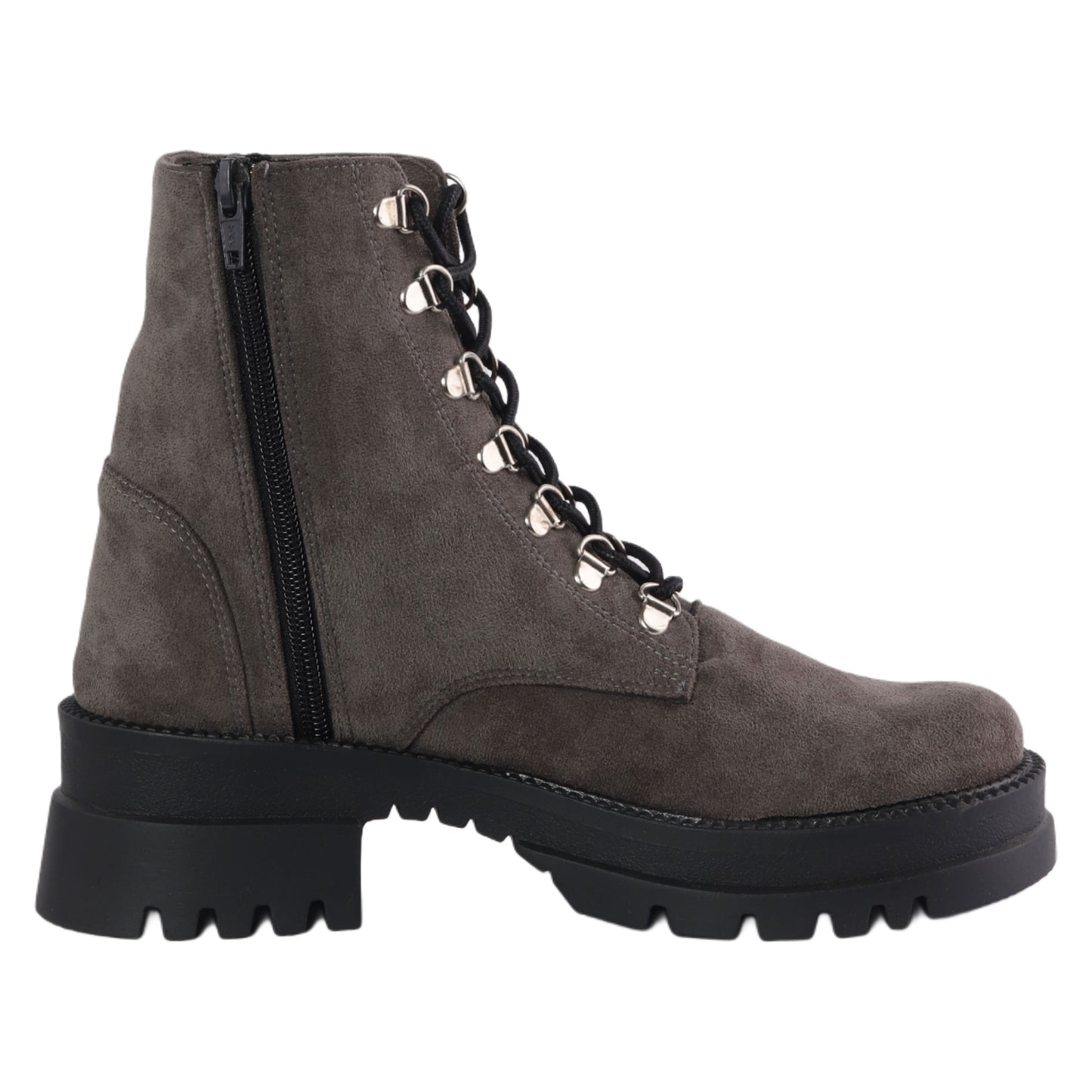 Mr.Joe Suede Half Boot with Front Lace-up