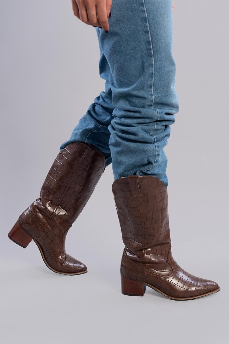 Brown Western Half Boots