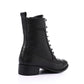 Black Perforated Pattern Half Boots