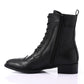 Black Perforated Pattern Half Boots