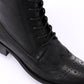 Black Perforated Pattern Half Boots