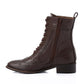 Brown Perforated Pattern Half Boots