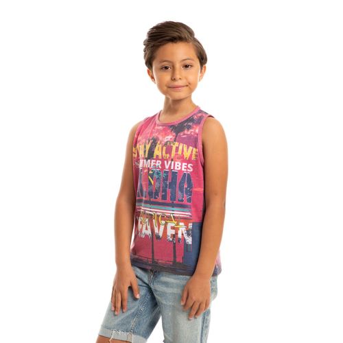 California Beach Printed Tank Top for Boys