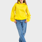 So-Off Feature Line, Yellow Oversized Plain Hoodie