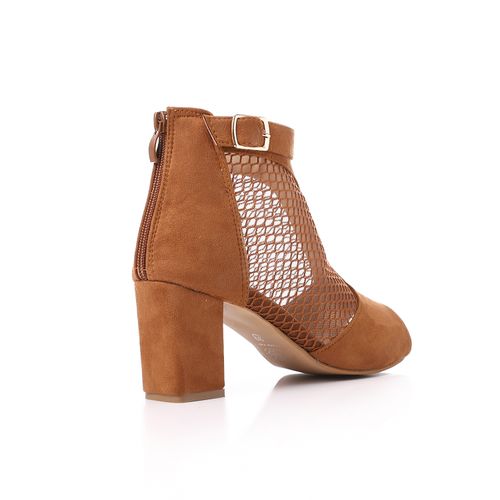Mesh Side Suede Ankle Sandal