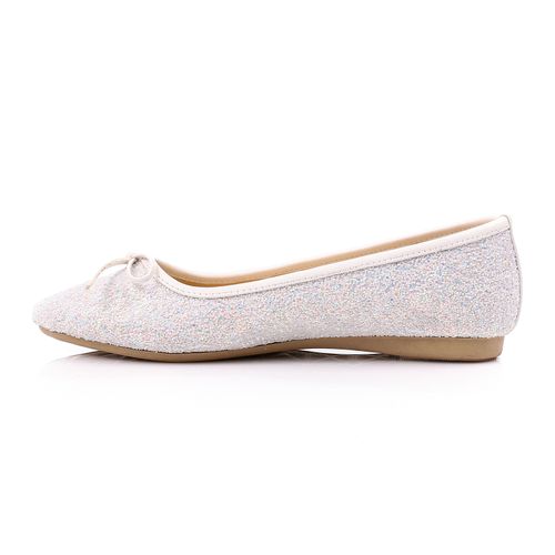 White Comfortable Glittery Ballerina