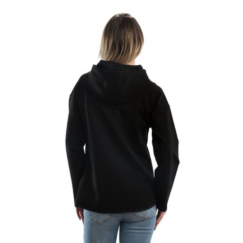 Black Hooded Jacket with Zipper