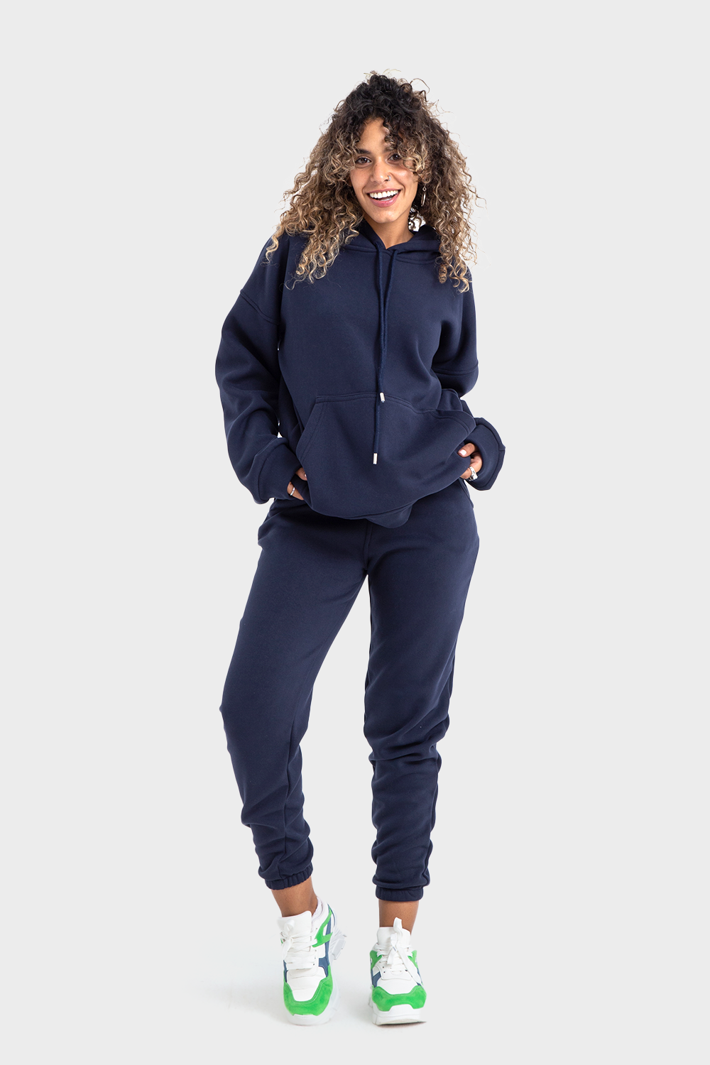 Okoye Premium Line, Navy Oversized Plain Hoodie