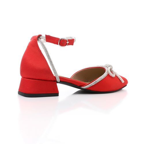 Red Soiree Rhinestone Bow Shoes