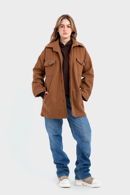 جاكيت بتصميم قميص أوفر سايز هافان، بريميوم لاين