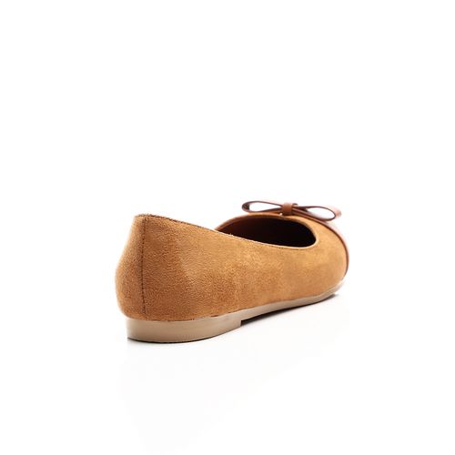 Upper Bow Suede Leather Ballerina