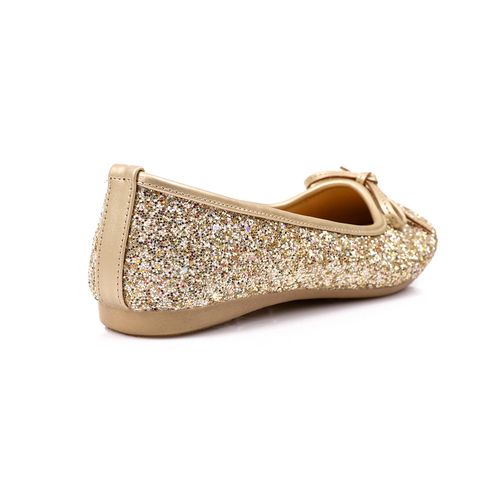 Gold Comfortable Glittery Ballerina
