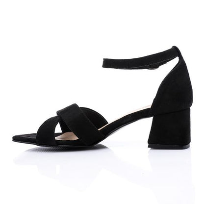 Black Suede Criss Cross Sandal