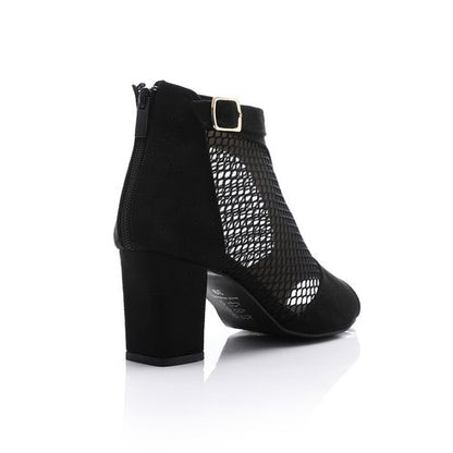 Mesh Side Suede Ankle Sandal