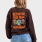 So-Off Brown Oversized Crew Printed Sweatshirt