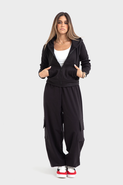 هودي مميز بسوستة أسود