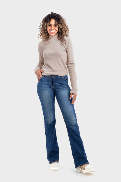 Cafe Half Neck Ribbed Top