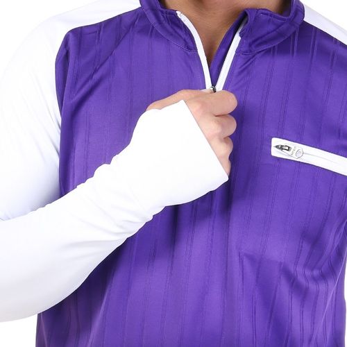 Purple Bi-Toned Sportive Quarter Zip Sweatshirt