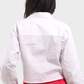 White Front Pockets Cropped Shirt