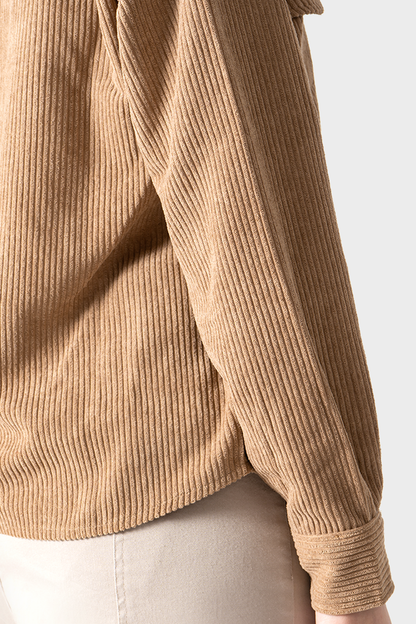 قميص قطيفة مضلع، كافيه