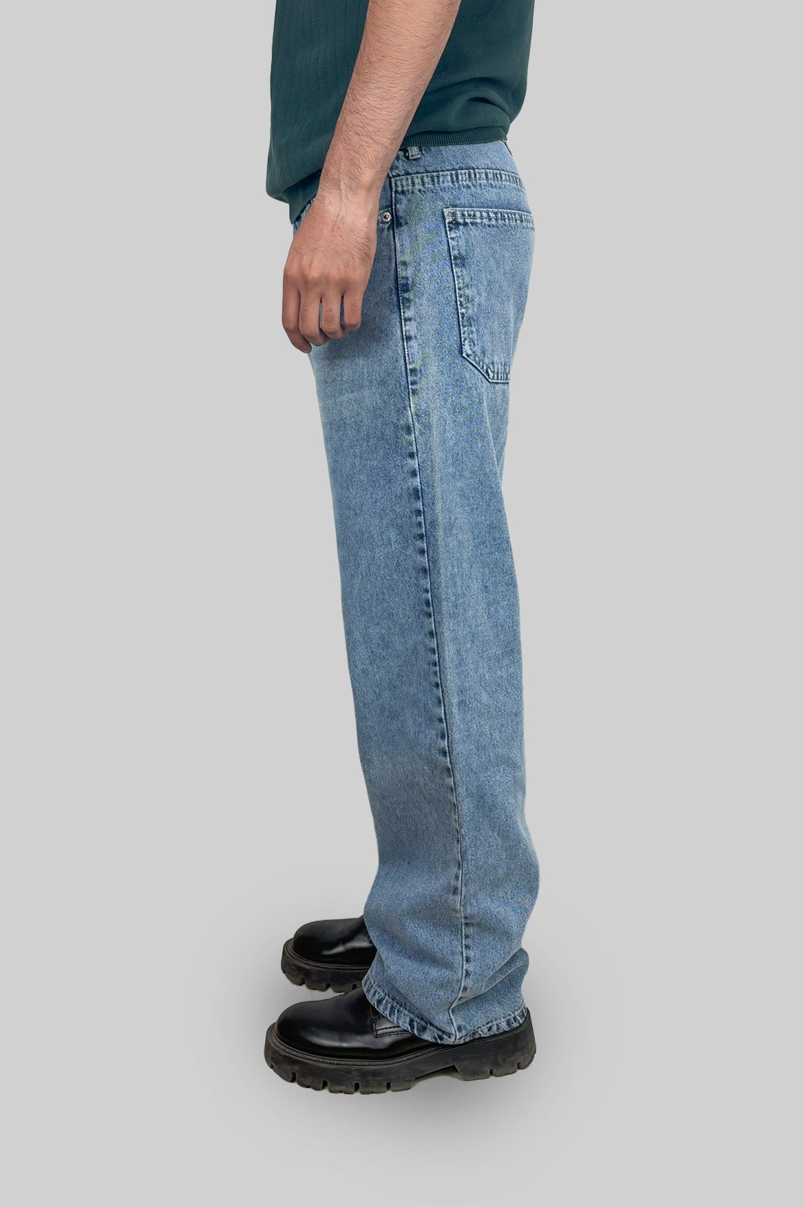Wide Leg Jeans, Faded Blue